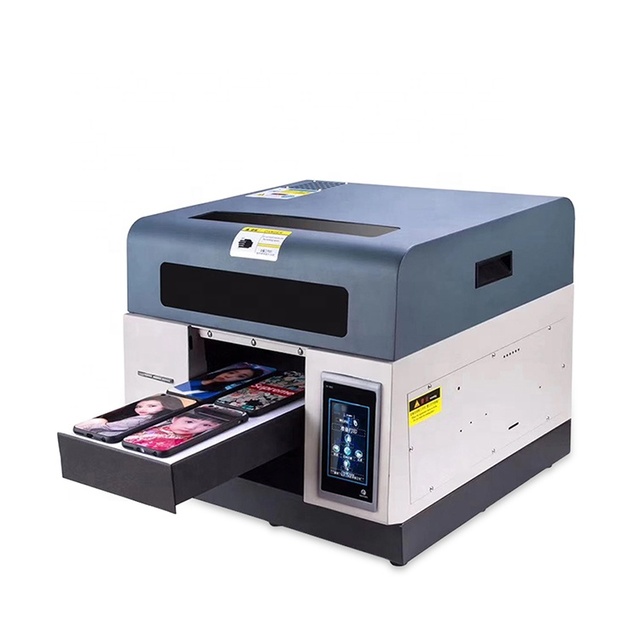 Automatic A4 UV Printer, DIY Flatbed/Cylindrical LED Printer With Touch Screen for Leather, T-shirt, Phone Case