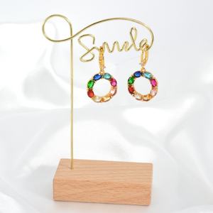 ชุดเครื่องประดับแฟชั่นทันสมัย ประดับคริสตัลหลากสี ชุบทอง เหมาะสำหรับงานแต่งงาน งานเลี้ยง สร้อยคอ ต่างหู สำหรับผู้หญิง - Product Image 4