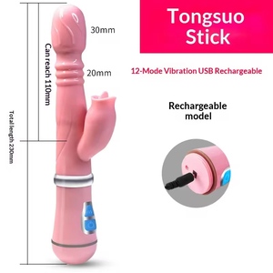Female AV Massage <b>Vibrator</b> Telescopic Thrusting Masturbator Waterproof USB Rechargeable 12 Frequencies 50 DB Noise Adult Sex - Product Image 5