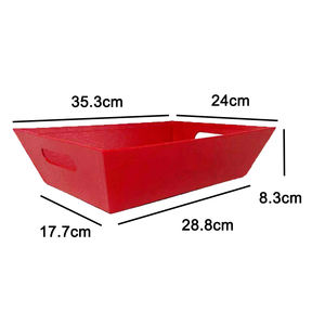 Bandeja de almacenamiento de lujo personalizada <span class=keywords><strong>para</strong></span> frutas y dulces, caja de regalo vacía de cartón trapezoidal roja y verde <span class=keywords><strong>para</strong></span> <span class=keywords><strong>Navidad</strong></span>, con asas - Product Image 5