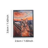 Pin de Esmalte con Diseño de Gato Gritando Divertido, Pin de Solapa Parodia de Pintura Famosa