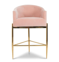Chaise de comptoir en velours, tabouret de Bar en acier inoxydable, de luxe, bleu ciel, pour fête, maison et Club