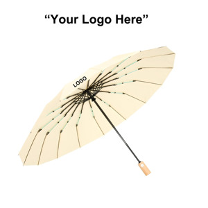 Parapluie automatique extra renforcé pour femme, 16 baleines, épaissi et résistant au vent, avec protection UV, imperméable pour le soleil - Product Image 3