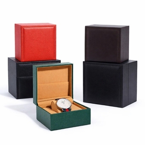 Caja de Reloj de Colección de Lujo, Rígida, con Bisagras, de Cuero PU, Caja de Exhibición de Joyería, Inserto de Terciopelo para Reloj, Grabado con Logotipo Personalizado, Directo de Fábrica - Product Image 4