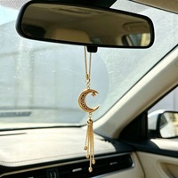Pendentif de rétroviseur intérieur de voiture en cuivre, de style chinois, en forme de lune, d'Asie du Sud-Est, pour décoration intérieure, modèle 82