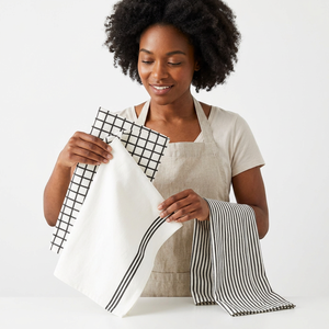 Serviette de cuisine brodée à motif de bourgeons floraux, élégante, séchage rapide, haute efficacité, anti-graisse, accessoires pour la maison - Product Image 1