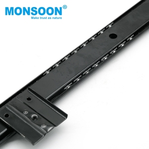 27mm chiều rộng bàn bếp trượt đường ray Đen undermounted nội thất văn phòng hai lần bóng mang ngăn kéo cho máy tính ăn uống - Product Image 3