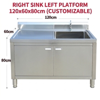 Meubles d'évier de cuisine en acier inoxydable de style européen avec égouttoir, double évier, pieds réglables en hauteur, autoportants, capacité de charge 300 kg/m²
