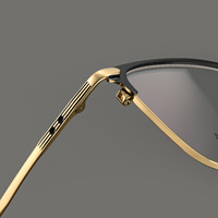 Lunettes Danyang style punk, nouvelles montures demi-cerclées pour hommes, personnalisables sur ordonnance, montures de myopie haut de gamme en titane pur AC