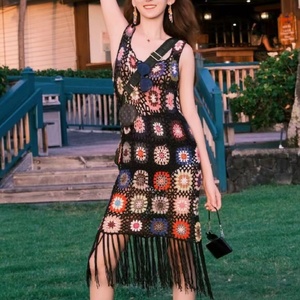 Nuovi arrivi <span class=keywords><strong>estivi</strong></span> personalizzati maglione lavorato a mano Vintage Vintage maglione senza maniche lavorato a maglia Boho uncinetto - Product Image 2