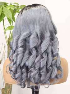 วิกผมลอน<span class=keywords><strong>สี</strong></span>เทา 1B ขนาด 20 นิ้ว แบบ HD Lace Front 13x4  วิกผมแท้แบบโปร่งใส  ลอนหลวมๆ <span class=keywords><strong>สี</strong></span><span class=keywords><strong>ดำ</strong></span> สำหรับผู้หญิง  ขายส่งจำนวนมาก - Product Image 6