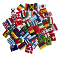 Perles carrées en acrylique de 14*12mm en forme de drapeau national pour la fabrication de bijoux DIY, vente en gros