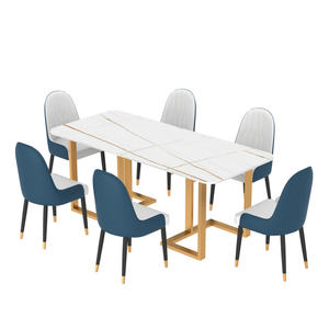 Chaise de salle à manger en cuir blanc de luxe moderne, simple, nordique, créative, entièrement équipée, pour la maison et l'hôtel - Product Image 2