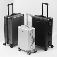 Valise de voyage tout aluminium, durable, résistante à l'eau, bagage cabine, serrure TSA, roues silencieuses, protection des coins, classique