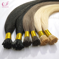 Extensions de cheveux naturels Remy vierges pré-collées, 100 % cheveux humains, double épaisseur, pointe en I, qualité chinoise 12A, couleur personnalisable
