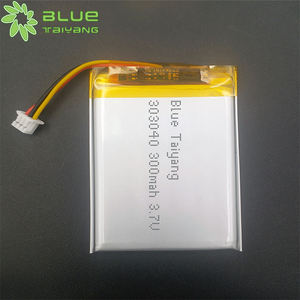 Baterai Lithium yang dapat disesuaikan 3 7v 300mah 0 74wh baterai Lipo 303040 ultra tipis Li-ion Li Po 300mah 3.7v baterai li-polimer - Product Image 2