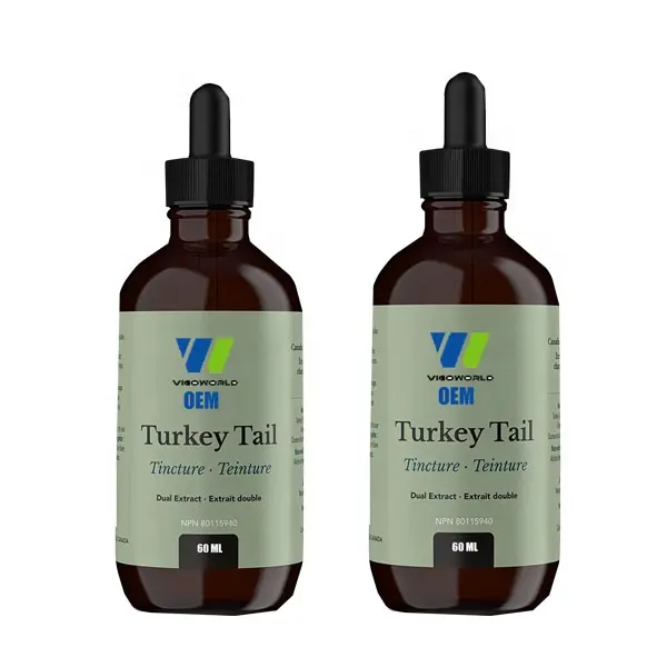 Obat tetes cair jamur Turki organik, suplemen pendukung kekebalan tubuh kaya Protein dengan vitamin yang tersedia bentuk kapsul bubuk
