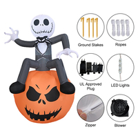Grand jouet gonflable de 6 pieds pour Halloween : Clown, fantôme, citrouille pour décorations de maison, patio et événements extérieurs