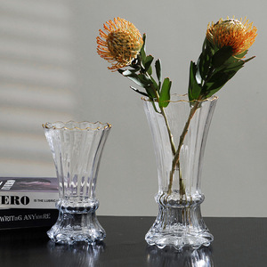 Arreglo floral para sala de estar, jarrón de cristal, <span class=keywords><strong>decoración</strong></span> de lirio rosa, jarrón de flores de mano transparente de lujo, <span class=keywords><strong>estilo</strong></span> <span class=keywords><strong>nórdico</strong></span> - Product Image 4