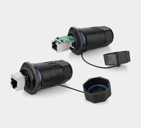 Coupleur Ethernet RJ45 CATE5E, connecteur de câble réseau étanche, interface de signal LED, prise de câble réseau, tête de cristal