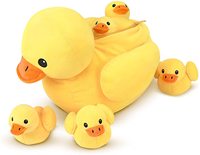 Animal en peluche de canard jaune personnalisé avec bébé jouet en peluche de canard avec poche à fermeture éclair 5 pièces jouets de canards en peluche d'anniversaire
