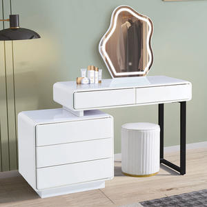 Nuevo Diseño <span class=keywords><strong>de</strong></span> Tocador <span class=keywords><strong>de</strong></span> Maquillaje Económico para Damas, Tocador Moderno con Almacenamiento, Mesa <span class=keywords><strong>de</strong></span> Maquillaje Blanca con Espejo LED para Vestidor - Product Image 2