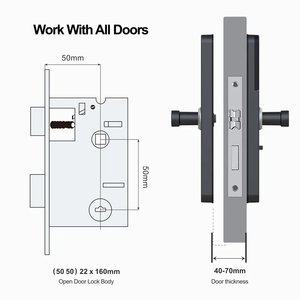 Tuya Smart Wifi APP Remote Control Eletronic <strong>Biometric</strong> Digital Intelligent <strong>Lock</strong> <strong>With</strong> Cats Eye Camera + Screen Multi-languages - Product Image 3