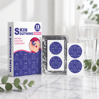Patchs anti-démangeaisons naturels bleus solides, écologiques et portables, sans produits chimiques, pour soulager les piqûres de moustiques, accessoires après piqûre pour enfants et adultes