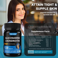 Compléments alimentaires pour le soutien des articulations à base de glucosamine, chondroïtine et MSM, 500 mg, 1500 mg, calcium, 60 capsules/flacon, complément alimentaire