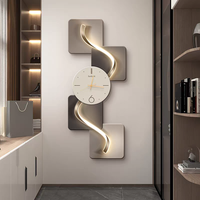 Horloge murale 3D haut de gamme en porcelaine sculptée avec éclairage LED, style mode, vente en gros, excellent rapport qualité-prix