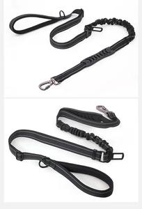 Kingtale Pet Supplies 4 en 1 Heavy Duty Dog Lead con cinturón de seguridad de <span class=keywords><strong>coche</strong></span> y mango acolchado suave reflectante Big Dog Leash Bungee - Product Image 6