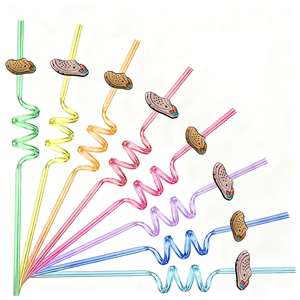 Pailles en spirale pour <span class=keywords><strong>Crocs</strong></span>, en PVC souple, motif dessin animé, fournitures de fête, articles de vacances, best-sellers transfrontaliers - Product Image 1