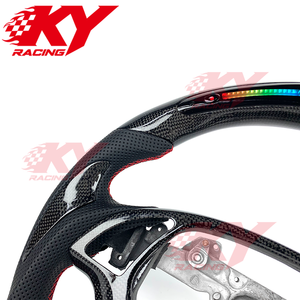 Accesorios Interiores para Infiniti G35 G25 G37 EX25 EX35 EX37 G37S G37X, Volante de Coche de Cuero con Fibra de Carbono en Forma de Panal y LED RPM - Product Image 2