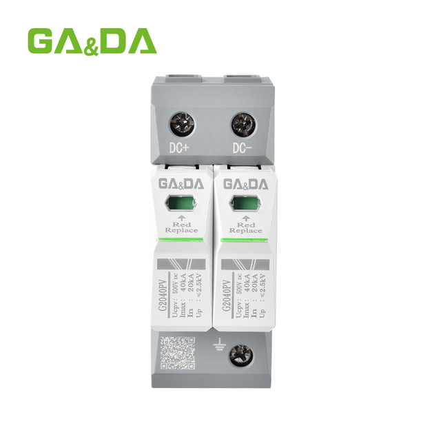 CE DC SPD Type 2 500V 2POLE Surge Protective Device 40KA Solar System Lightning Protection