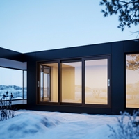 Fenêtre coulissante en bois recouvert d'aluminium de style européen, isolation thermique, écran pliant, certifiée Energy Star pour usage extérieur