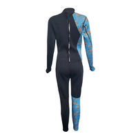 Combinaison de plongée intégrale en néoprène 3 mm pour femme avec fermeture éclair dorsale - Combinaison thermique à manches longues pour la plongée, la plongée avec tuba et les sports nautiques