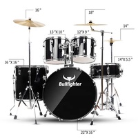 Batterie de percussions complète portable pour adulte DW1 avec logo OEM, 5 fûts, 3 cymbales, 3 couleurs, en vente