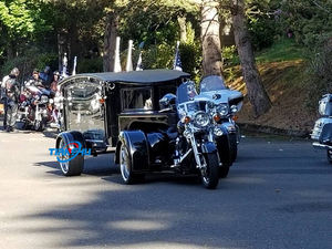 विशाल काले अंत्येष्टि मोटरसाइकिल ट्रेलर ताबूत कार्ट हॉट सेलिंग अंतिम संस्कार कार मोडेन कैसकेट - Product Image 5