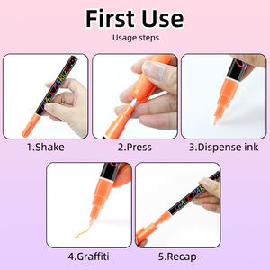 Spidol Kaca OEM 1mm Ujung Halus 8 Warna Tinta Berbasis Air Dapat Dihapus Pena Spidol Kaca Cair Tulisan Presisi Mudah Dihapus/Dibersihkan - Product Image 6