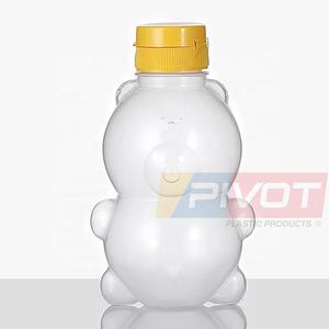 Bouteille en plastique PET transparente vide de 250g 500g de qualité alimentaire sans BPA, en forme d'ours en peluche, pour miel, fabriquée en Chine - Product Image 3