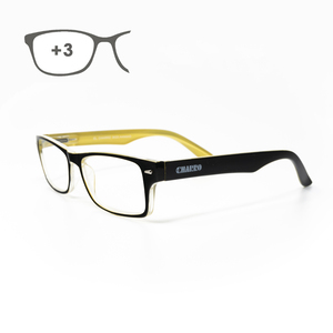 Occhiali da lettura Kansas, neri/gialli. Ingrandimento +3.0 - Product Image 1