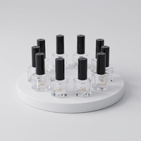 Botol Kaca Kosmetik Hexagon Kolom Kosong Transparan Grosir untuk Cat Kuku 5ml 10ml 15ml Logo Custom Dengan Tutup Kuas Pabrik