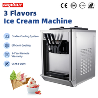 Machine à crème glacée molle 3 saveurs en acier inoxydable OEM ODM pour les entreprises