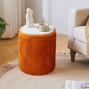 IBUYKE Ottoman de rangement en velours, tabouret de coiffeuse rembourré, design moderne, repose-pieds pour <span class=keywords><strong>table</strong></span> basse, aucun assemblage requis, salon - Product Image 4