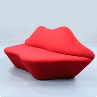 Muebles para el hogar sofá de sala de estar sofá moderno de dos labios rojos calientes sofá en forma de beso llameante sexy hecho en China para la venta