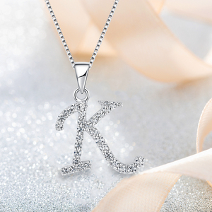 Pendentif Ancien En Argent Massif 925 Avec Zirconium - Lettre "P", Occasion, Bijou Vintage Sans Marque