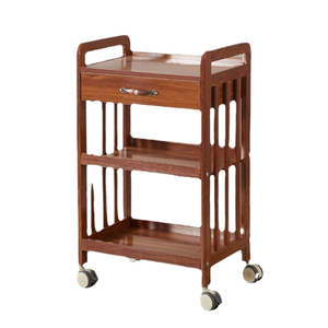 Carrito de Salón de Belleza de Madera de 3 Niveles, Carrito Móvil para Equipo de Spa con Cajón, Organizador de Almacenamiento para Estilistas - Product Image 1