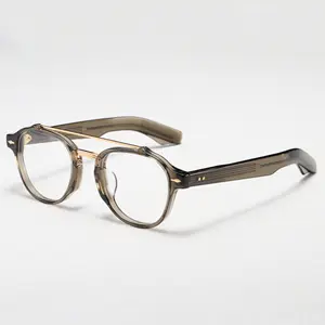 JMM68RX8.0 montures de lunettes à double faisceau en feuille épaisse monture de lunettes élégante lunettes en titane pur
