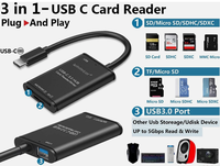Pembaca Kartu USB C ke SD, Adaptor OTG, Pembaca Kartu Memori Mikro