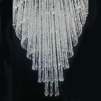 Lustre romantique en acrylique et fer à branches, style moderne européen, luxe léger, décoration de mariage, bijoux lumineux